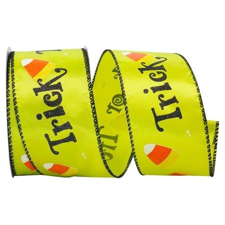 RELIANT RIBBON Reliant Ribbon 90020W-001-40J Trick & Treat Wired Edge Ribbon - Multi Color - 2.5 in. x 25 yards 90020W-001-40J